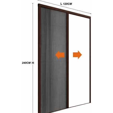 Zanzariera Plissettata Laterale Marrone Guida Bassa Porta 120X240