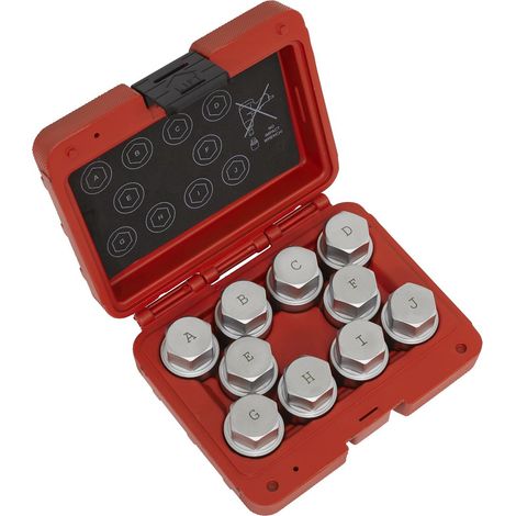 Sealey Locking Wheel Nut Key Set for Land Rover 10pc SX222 (1/3)