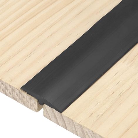 Profilés De Transition En T, 200cm x 4cm (L x L) Bordure De Sol En PVC Autoadhésive Pour Joints De Plancher, Noir (1/5)