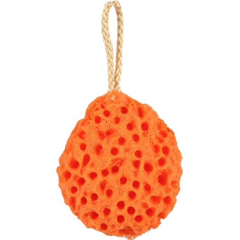 Lot de 4 éponges de douche douces pour le corps, gant de toilette exfoliant, bain spa, nettoyant peau (Orange) (1/5)