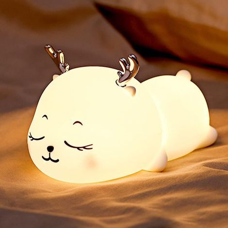 LED Night Light for Kids Child Night Light Baby Night Light Night Light For Kids With 7 Colors For Baby Room Decor Dimmable USB Silicone Timer Gift (1/5)