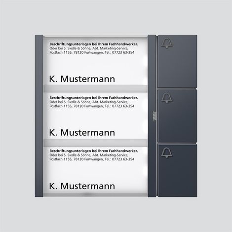 Siedle&Söhne Bus-Tasten-Modul anthrazitgrau BTM 650-03 AG (1/2)