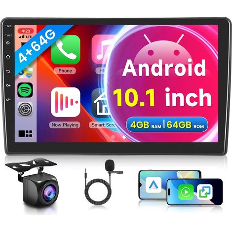 4G+64G Wireless Carplay Android Car Radio for C5 2008-2017 10.1 Inch Touch Screen Car Radio 2 Din with Android Auto GPS Navi WiFi Mirror Link Bluetooth FM/RDS/32 EQ/USB/SWC Backup Camera (1/5)