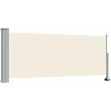 Store latéral rétractable pour terrasse 100 x 300 cm blanc cassé (1/5)