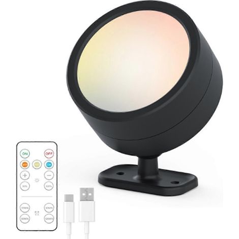 LED-Wandleuchte mit magnetischer Funkfernbedienung, einstellbarer Helligkeit, USB-aufladbar, ideal als Nachttischlampe. (1/5)