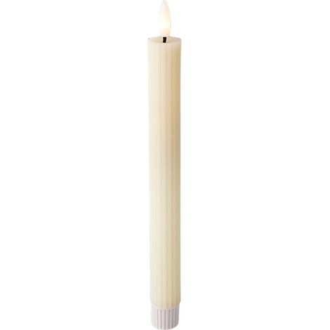 Confezione de 2 unità de candela LED candela de cera liscia Ø2,2x24,5cm LUMINEO - Beige (1/2)