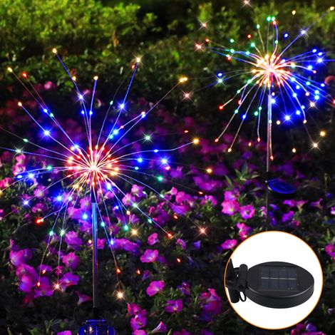 Feux d artifice solaires d 2 x 200 LED 8 modes Blanc chaud Lampes solaires jardin Feu d artifice LED l (1/5)