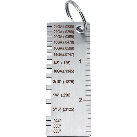 Medidor de espesor para chapa metálica y alambre, calibre de soldadura de acero inoxidable con grabado preciso. (1/5)