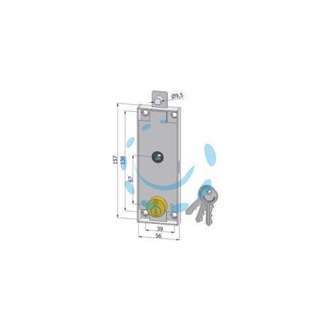SERRATURA PER BASCULANTE CILINDRO TONDO 2290 - (2290XZB2008XX3)