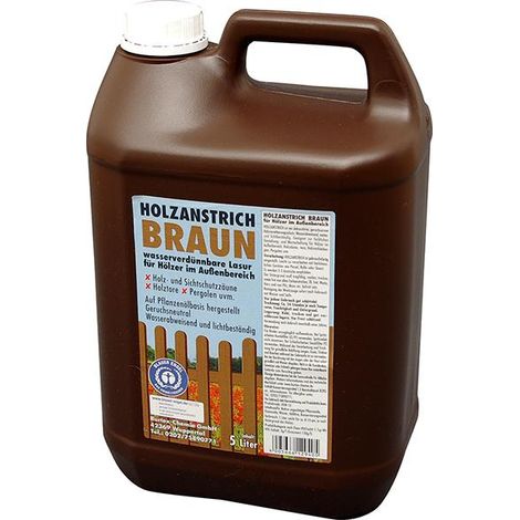 Holzanstrich 5 l, braun Kunststoff-Kanister (1/3)