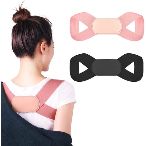Lot de 2 Correcteurs de Posture Dos, Support Dorsal Réglable, Redresseur de Dos pour Femmes et Hommes, Taille L, Maintien Orthopedique du Haut du Dos (1/5)