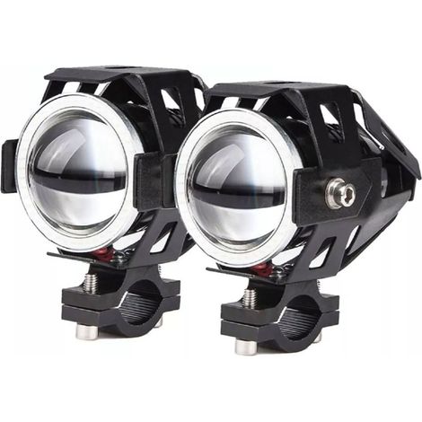2 pièces projecteurs LED moto ultra lumineux feux de route et croisement 12V-85V universels pour quad SSV camions bateaux (1/5)