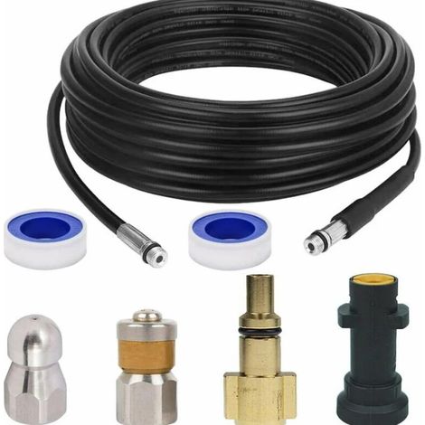 Drain Cleaning Kit - Sewer Hose for Kärcher K2, K3, K4, K5, K6, K7 and Lavor Pressure Washers - 15M - Sewer Hose Cleaning Kit