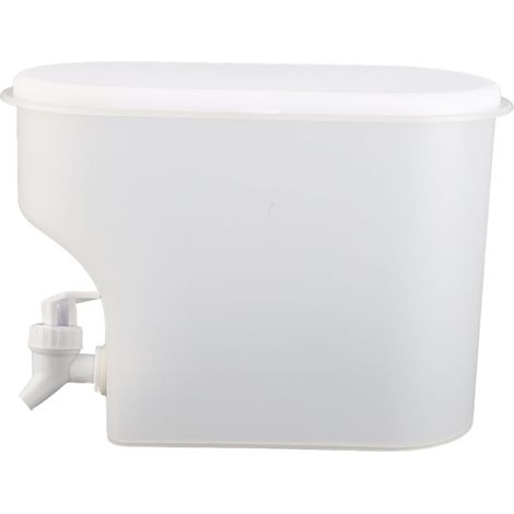 Distributeur de boissons blanc de 3,5 L avec robinet, grand couvercle et fermeture hermétique pour une fraîcheur optimale. (1/5)