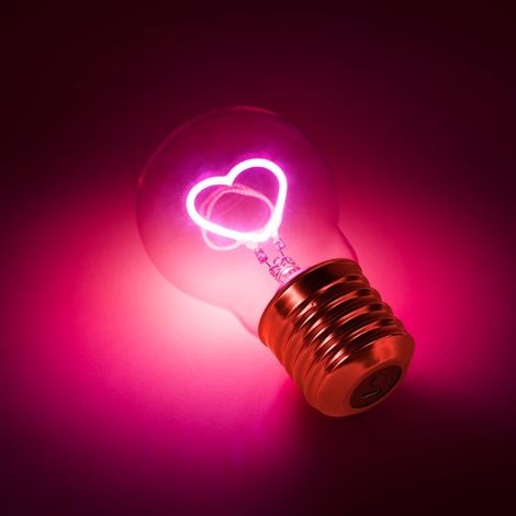 Bombilla inalámbrica  Bombilla USB a pilas  Lámpara LED Edison para dormitorio  Bombilla a pilas  Bombilla Edison con forma de corazón
