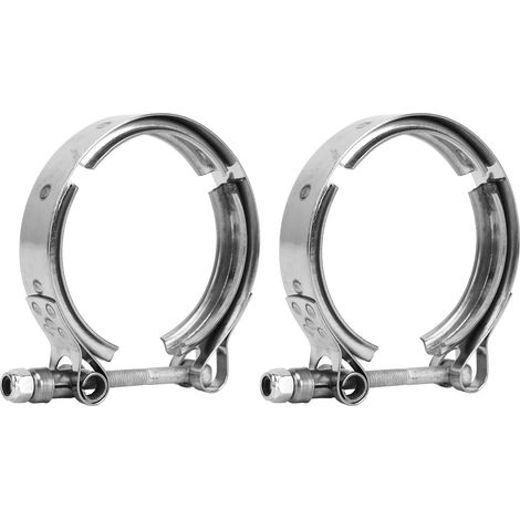 Collier de serrage turbo en V 3069053 haute température, remplacement compatible Cummins 5,9L, lot de 2 brides d'échappement résistantes. (1/5)