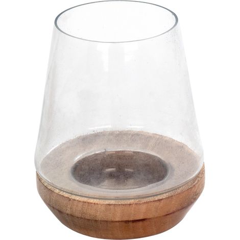 Vaso portacandele in legno trasparente, decorazione moderna per la casa, ideale per candele e centrotavola