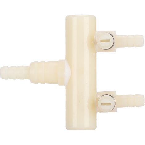 Lot de 2 pompes à air pour aquarium en plastique, faciles à utiliser, avec vanne de dérivation spéciale et interrupteur réglable. Accessoire pour aquarium à 2 voies. (1/5)