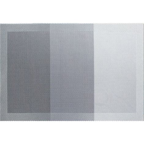 Tovagliette rettangolari in PVC intrecciato con sfumatura di colore  Tovagliette in stile occidentale resistenti e termoisolanti  Facili da pulire, elegante texture effetto lino  Grigio chiaro  4 pezz