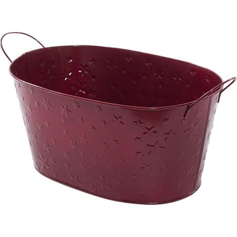 Vaschetta ovale in latta rossa, 31X20H15 cm (kit da 3) (1/2)