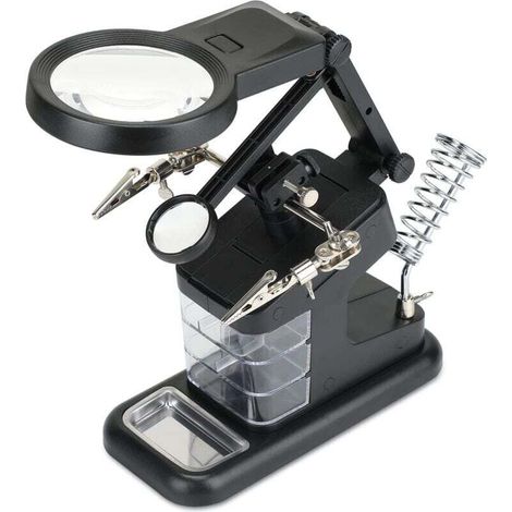 YMYNY 3X/4.5X/25X Multifonctionnel Troisieme Main, avec Loupe sur Pied à 10 LED avec Loupe Support de Fer à Souder pour Les Loisirs de Soudage (1/4)