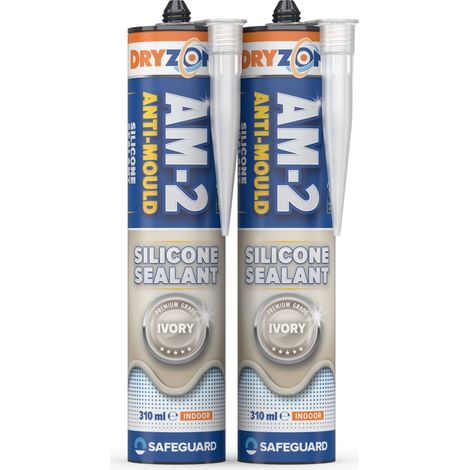 Dryzone Anti-Mould Silicone Sealant Ivory 310ml x 2 Pack