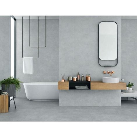 Panneau mural et sol étanche sans PVC ROTH NATURA -1180x392mm Ep. 3mm (3,7m²) coloris Soft Grey (1/3)