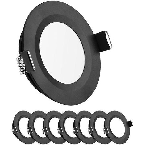 Lot de 8 spots LED encastrés à intensité variable pour intérieur de camping-car, fourgon, camion, caravane ou bateau, blanc froid (1/5)