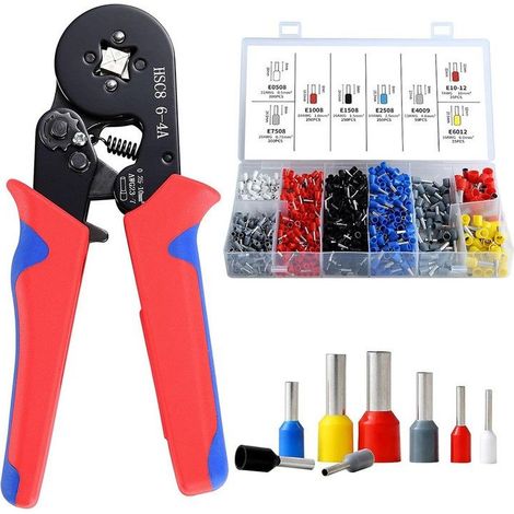 Ouylaf Pince à sertir autoréglable Sertissage 0,25 à 10 mm² 1250 cosses isolées et non isolées Conception ergonomique avec molette de réglage (1/5)