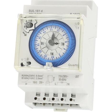 Minuteur mécanique, avec 96 cycles marche/arrêt par jour, plage de réglage de 15 minutes, interrupteur de minuterie 24 heures (1/4)
