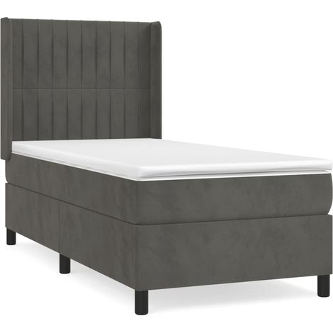 Maison Exclusive - Cama box spring con colchón terciopelo gris os