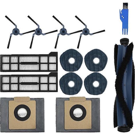 Filtre pour aspirateur brosse pour aspirateur Filtre de brosse pour aspirateur filtre de Fits Eufy X10 Pro Omni Robot Aspirateur pièce détachée Main Side Brosses Serpillière Cloths HEPA Filtres Dust B (1/5)