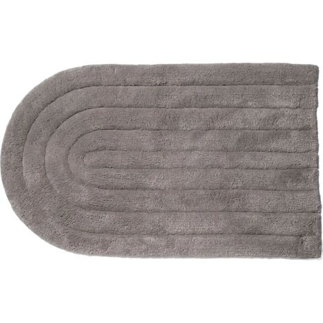 Croydex Soft Grey Bathroom Mat Arched Design for Modern Bathroom Floors, Non Slip Backing