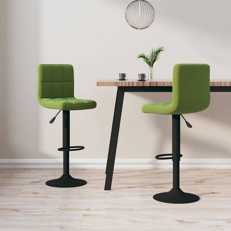 vidaXL Tabourets de bar lot de 2 vert clair velours (1/5)