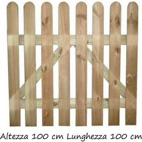 Cancello per Recinzione Steccato h 100 cm Bordura Giardino Staccionata in Legno