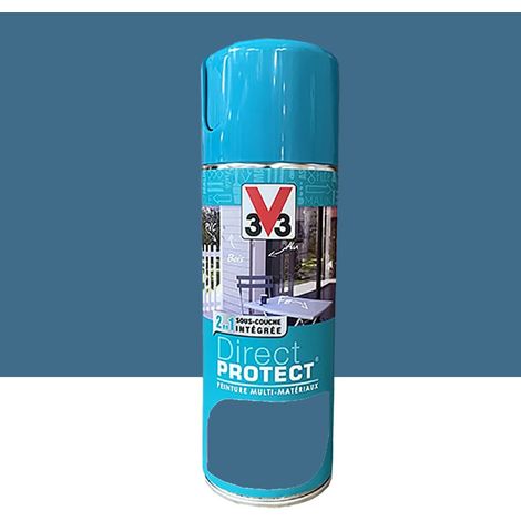Bombe de peinture aérosol Glycéro Multi-matériaux V33 Direct Protect Bleu orage 0,4 L (1/4)