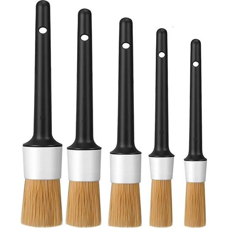 5Pcs Car Auto Detailing Brush Set,Car Interior Brush,Car Interior Cleaning Kit,Perfect for Cleaning Wheel & Tire Brush & Car Dashboard,Cleaning Car Interior Exterior (1/5)