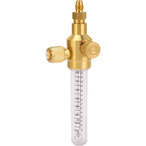 Indicateur de débit d'azote en cuivre pur double échelle raccord filetage 1/4 pouce entrée sortie (1/5)