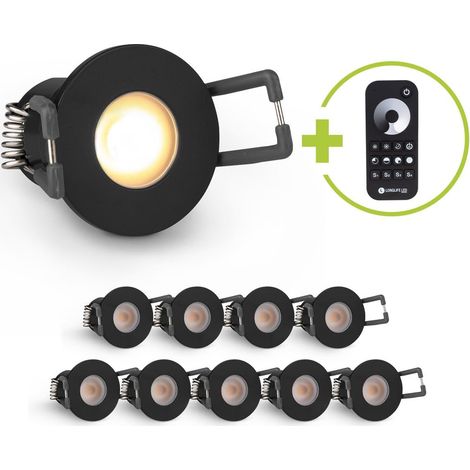 Einbaustrahler Mini Livorno 3W 2700K IP65 - Farbe: schwarz matt - Anzahl: 10x (1/5)