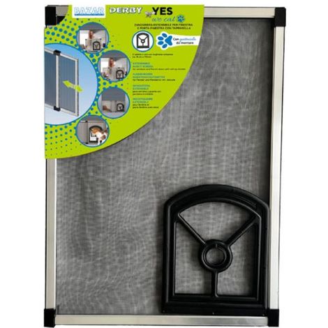 ZANZARIERA FINESTRA CON GATTAIOLA 90X65 COLOR ARGENTO BAZAR DERBY (1/3)