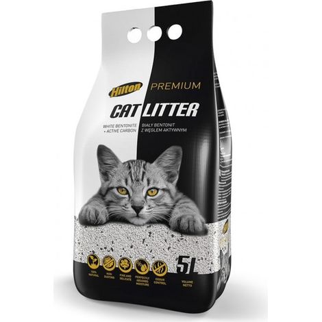 Arena para gatos Hilton con carbón activado - arena para gatos de bentonita con carbón activado 5 l