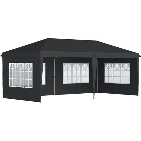 Tonnelle Klingelbach Barnum Pliable Pop-Up 4 Fenêtres Noir Événements Extérieurs Résistante (1/5)