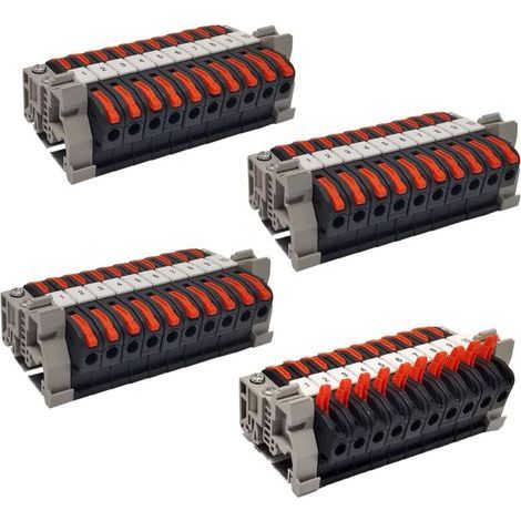 Connecteurs électriques rapides 40 pièces – Pour fils rigides et souples (0,08–4 mm²) – Montage sur rail DIN – Matériau ignifuge (1/5)