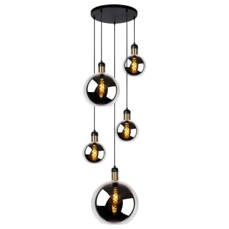 Lampadario Lucide Julius 5xE27 nero oro 34438/05/65