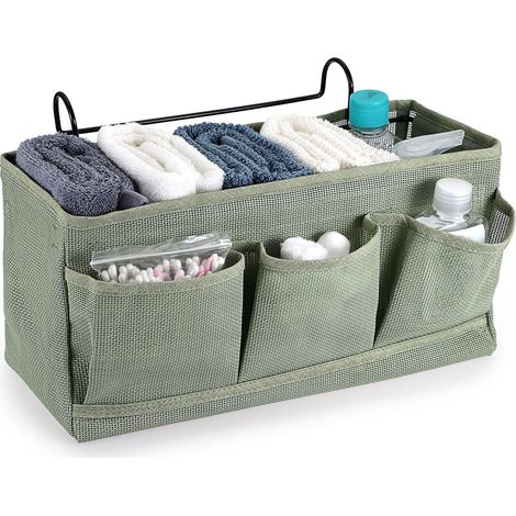 Caddy de rangement en filet à suspendre au chevet, poches pour lit, paniers pour dortoir, organisateur de lit, sac de rangement polyvalent à suspendre pour la maison, le bureau, l’école, le (1/5)