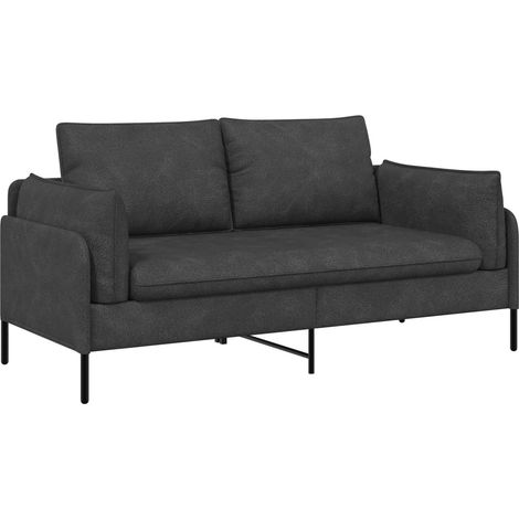 2-Seater Sofa Black 188 x 81 x 89 cm Faux Leather vidaXL (1/5)