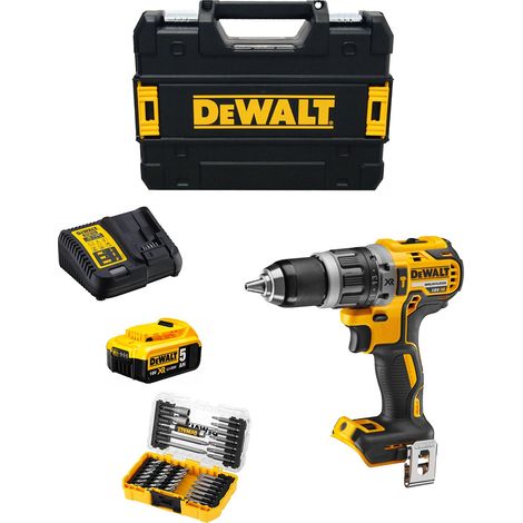 Trapano a Percussione DeWALT DCD796P1T (1 x 5,0 Ah + DCB115 + TSTAK II) + Set di 40 bits avvitamento (1/5)