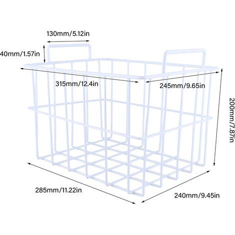 Ortviai Panier de rangement métallique pour réfrigérateur et congélateur – 315 x 245 x 200 mm, fil acier revêtu PE (1/4)