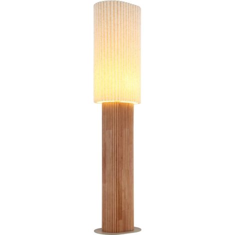 Lampadaire Lampadaire Salon Pédale Marron Bois Textile H 140,3 cm (1/5)