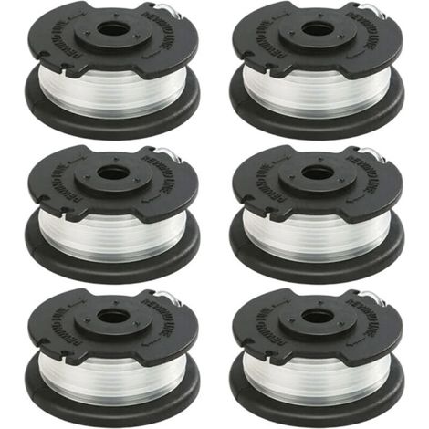 6 bobine e fili di taglio compatibili per i modelli di tosatrici Hyper Tough HT19-401-003-06 e HT19-401-003-07.